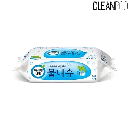a04 깨끗한나라 페퍼민트 휴대용물티슈 30매 1팩