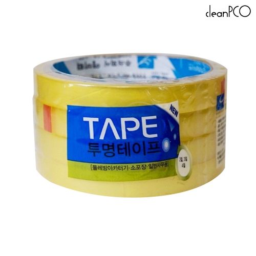 f09 소포장용 OPP 투명테이프 12mm 4개입(4절)