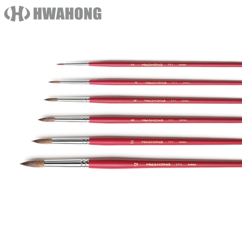 f09 화홍 수채화붓 771 SET 6개입(둥근모)