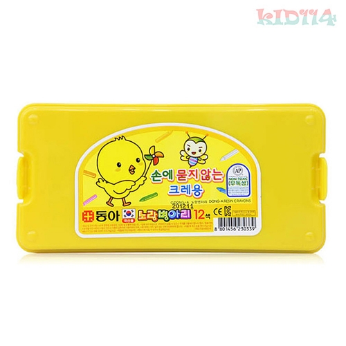 f09 동아 손에 묻지않는 노랑병아리 크레용12색