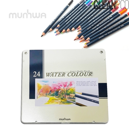 f09 문화 24색 수채색연필 틴케이스 33695