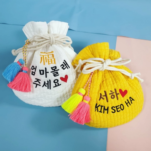 명절 설 선물 추석 복주머니 맞춤 문구자수 이름 원명 제작가능 용돈주머니 용돈가방