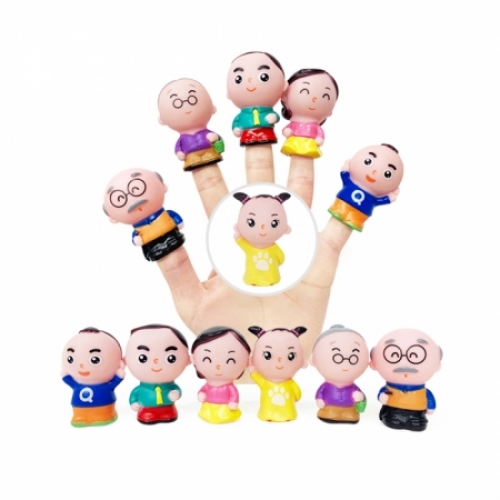[키즈비전] 소프트 손가락 인형 6인 가족
