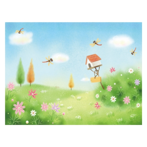 [키즈디자인] 가을배경현수막 6063 코스모스