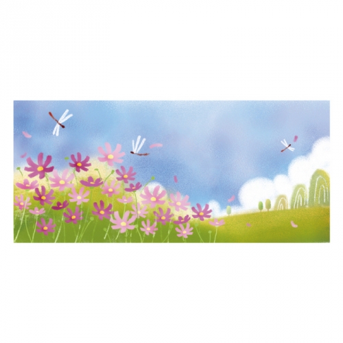 [키즈디자인] 가을배경현수막 6051 코스모스