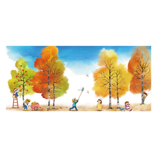 [키즈디자인] 가을배경현수막 6058 단풍