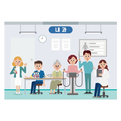 [키즈디자인] 병원놀이현수막 5040 내과