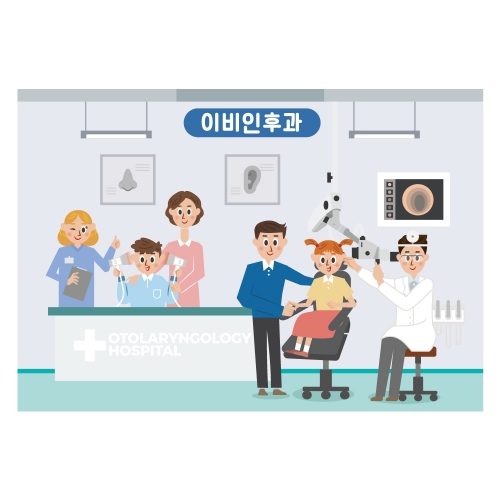 [키즈디자인] 병원놀이현수막 5048 이비인후과