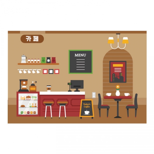 [키즈디자인] 역할놀이현수막 2060 카페
