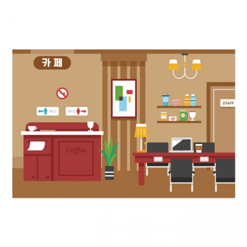 [키즈디자인] 역할놀이현수막 2061 카페
