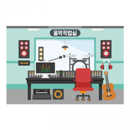 [키즈디자인] 역할놀이현수막 2088 음악작업실