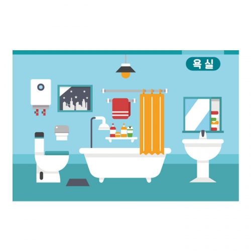 [키즈디자인] 역할놀이현수막 2109 욕실
