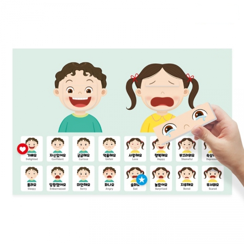 [키즈비전] 자석이 붙는 인체포스터 (표정꾸미기)