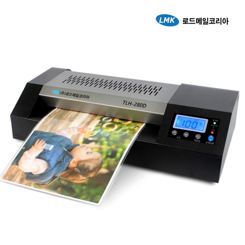 로드메일코리아 디지털 A4코팅기 TLH-280D+코팅지100매 4롤러 온도조절 전문가용
