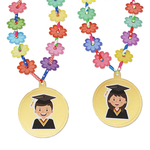 [졸업입학] 졸업 금메달 꽃목걸이(5인용)
