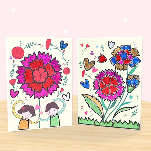 포일아트 카네이션카드 2종set