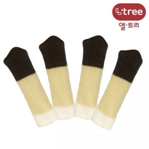 [생활안전용품]니트니트 의자발캡 라인베이지 4입