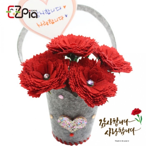 펠트 카네이션 꽃바구니