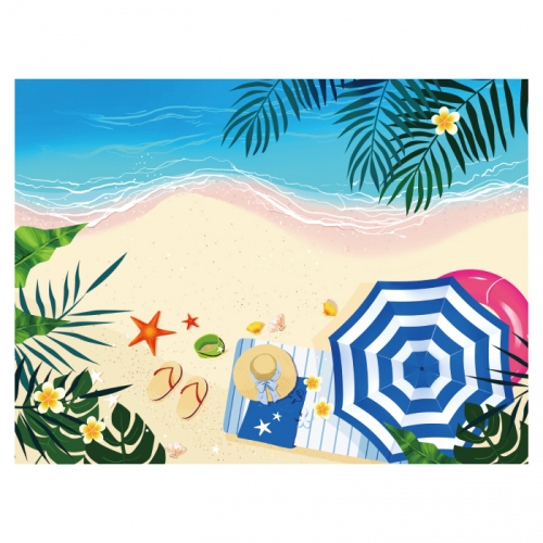 [키즈디자인] 여름바다배경현수막 3512 해변