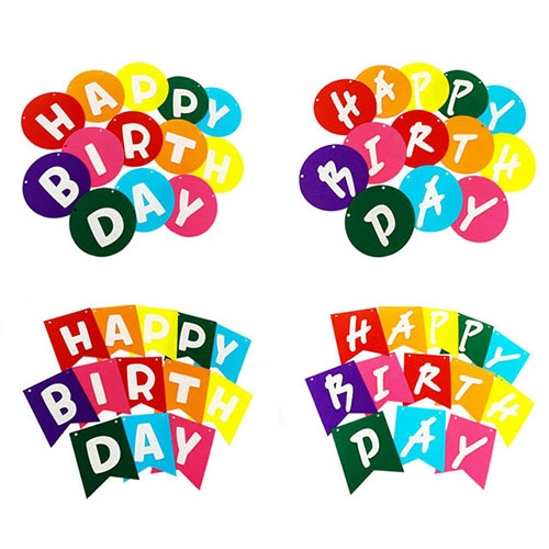 폼스케치 생일축하 펠트 가랜드 원형 깃발(4종 택1)