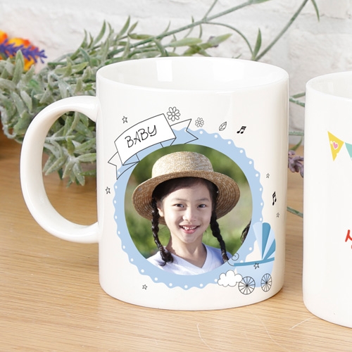 [딸기느낌]포토 머그컵 생일 수료 기념일 돌답례 주문제작