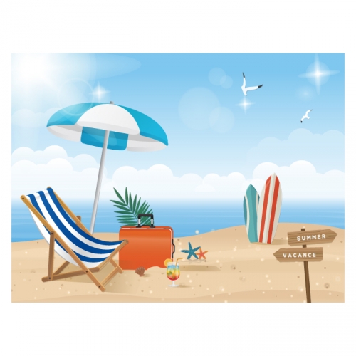 [키즈디자인] 여름바다배경현수막 6075 해변