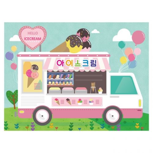 [키즈디자인] 아이스크림가게현수막 4066 시장놀이