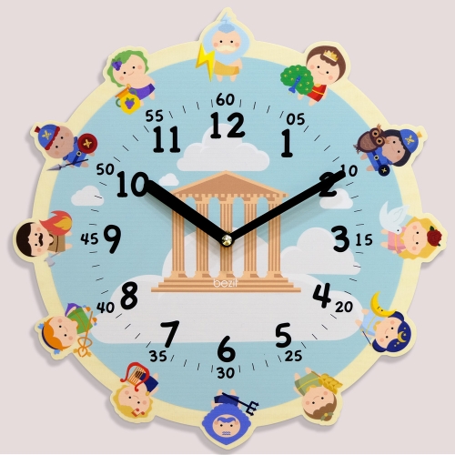 어린이 아이방 교육용 무소음 벽시계 - 올림포스 12신