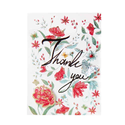 Thank You 캘리 꽃 카드 FT1033-4