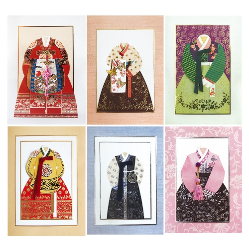 비단 한복 전통카드 FT216 set (6종)