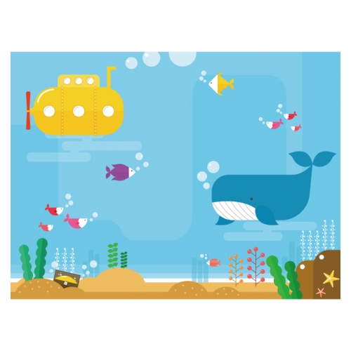 [키즈디자인] 바다배경현수막 6095 여름