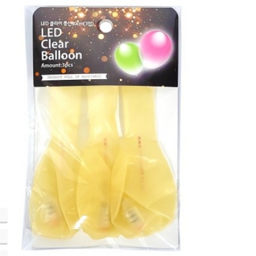 LED 30cm 클리어 풍선 (3입)