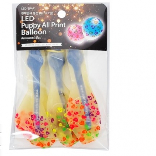 LED 30cm 강아지 전체인쇄 풍선 (3입)