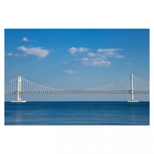 [키즈디자인] 바다배경현수막 4130 여름 대교