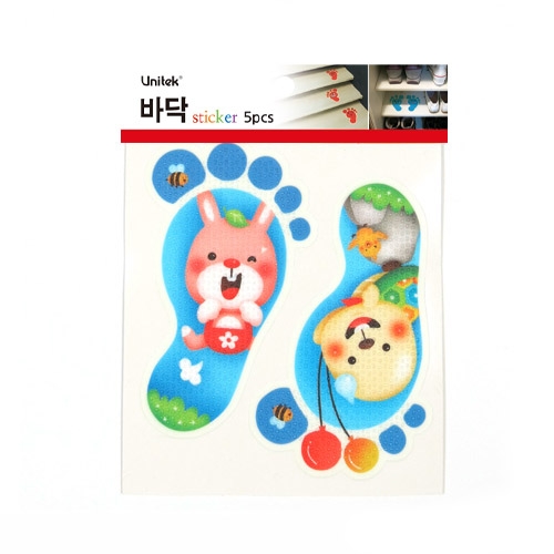 스티커몰 발바닥(5쌍) 토끼와거북 F-171