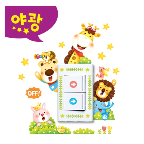 스티커몰 스위치콘센트코디 숲속동물 FDT-88002