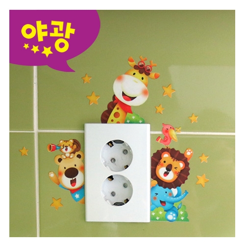 스티커몰 야광스위치코디(2매) 숲속동물 NC-19