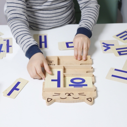 [동영상 1개월 무료증정 이벤트] 뚝딱 3개월에 유아 한글학습지 교재 1 2단계 세트(6권)+글자만들기 한글원목교구
