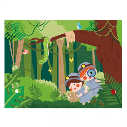 [키즈디자인] 정글숲속배경현수막 8272
