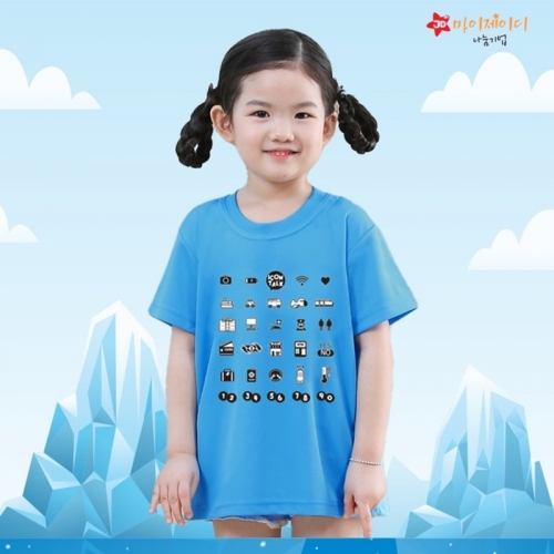 시원한 쿨티_100％쿨론 라운드 반팔 해외 여행 필수템 아이콘톡(아동성인)