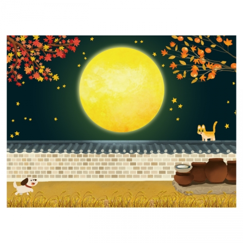 [키즈디자인] 추석현수막 4200 보름달