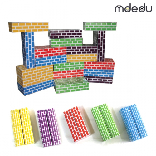 에듀 종이벽돌 블록(대) 오색 20pcs