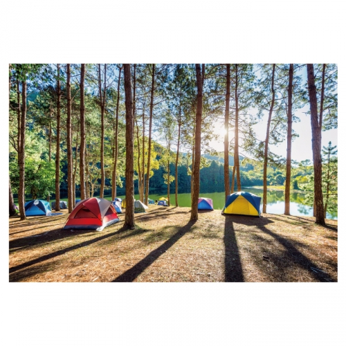 [키즈디자인] 캠핑현수막 6236 텐트 숲속배경