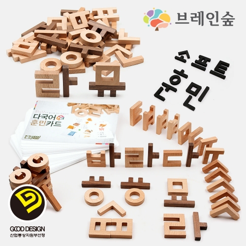h76 훈민모노 원목_그림자블록150(한글 학습용)