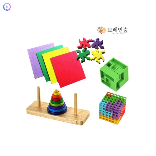h76 플레이매쓰 STEP-3(도마뱀132p_작품집+8단하노이탑+소마큐브2종)