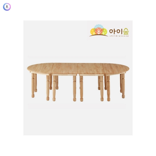h76 고무나무 책상 원목10인용 (유치)