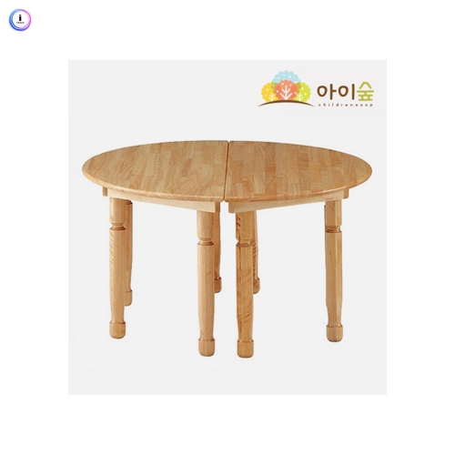 h76 고무나무 책상 원목원형 (2개_유치)