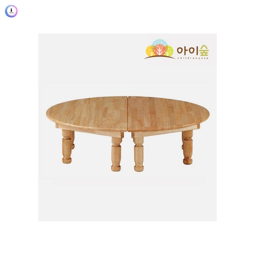 h76 고무나무 책상 원목원형 (2개_유아)