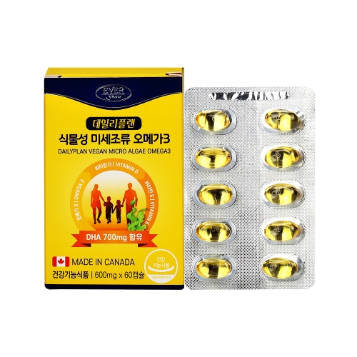 [에버그린] 데일리플랜 식물성 미세조류 오메가3 600mg x 60캡슐