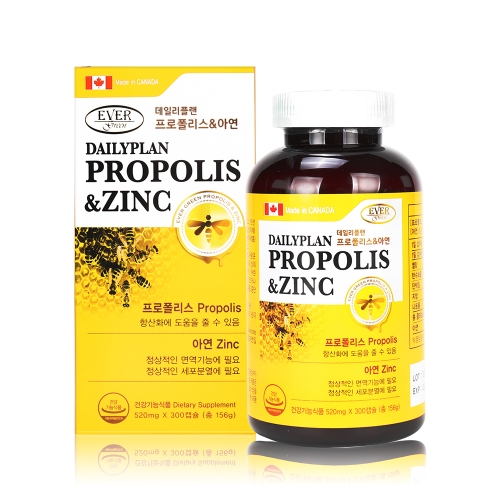 [에버그린] 데일리플랜 프로폴리스&아연 520mg x 300캡슐